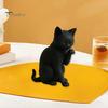 Элегантная статуэтка кошки, черная модель, мини-фигурка-украшение, 3D-печать, матовая, маленькое настольное украшение, декоративная фигурка для прихожей, спальни