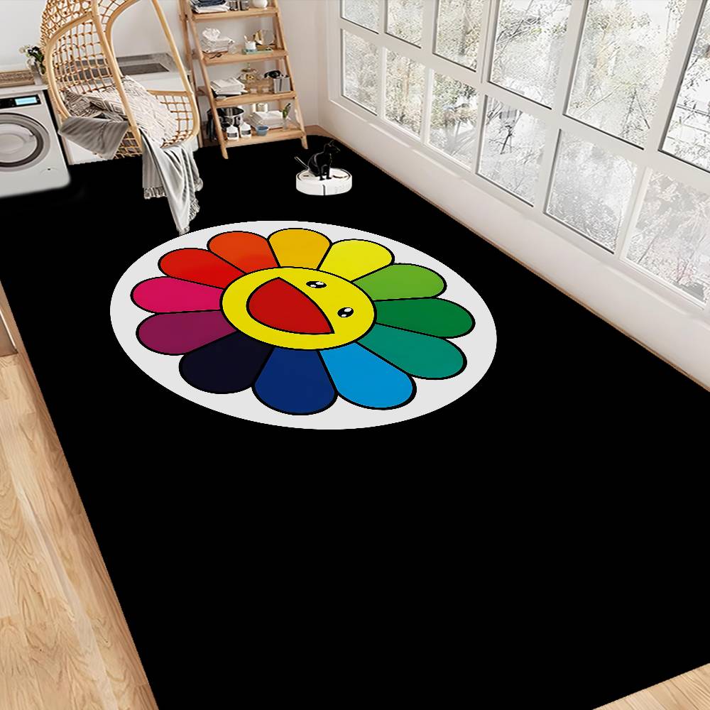 Cute T-Takashi Flowers M-Murakami Door Mat Nordic Style Bedroom Living Room Doormat Home Balcony Anti-Slip Alfombra