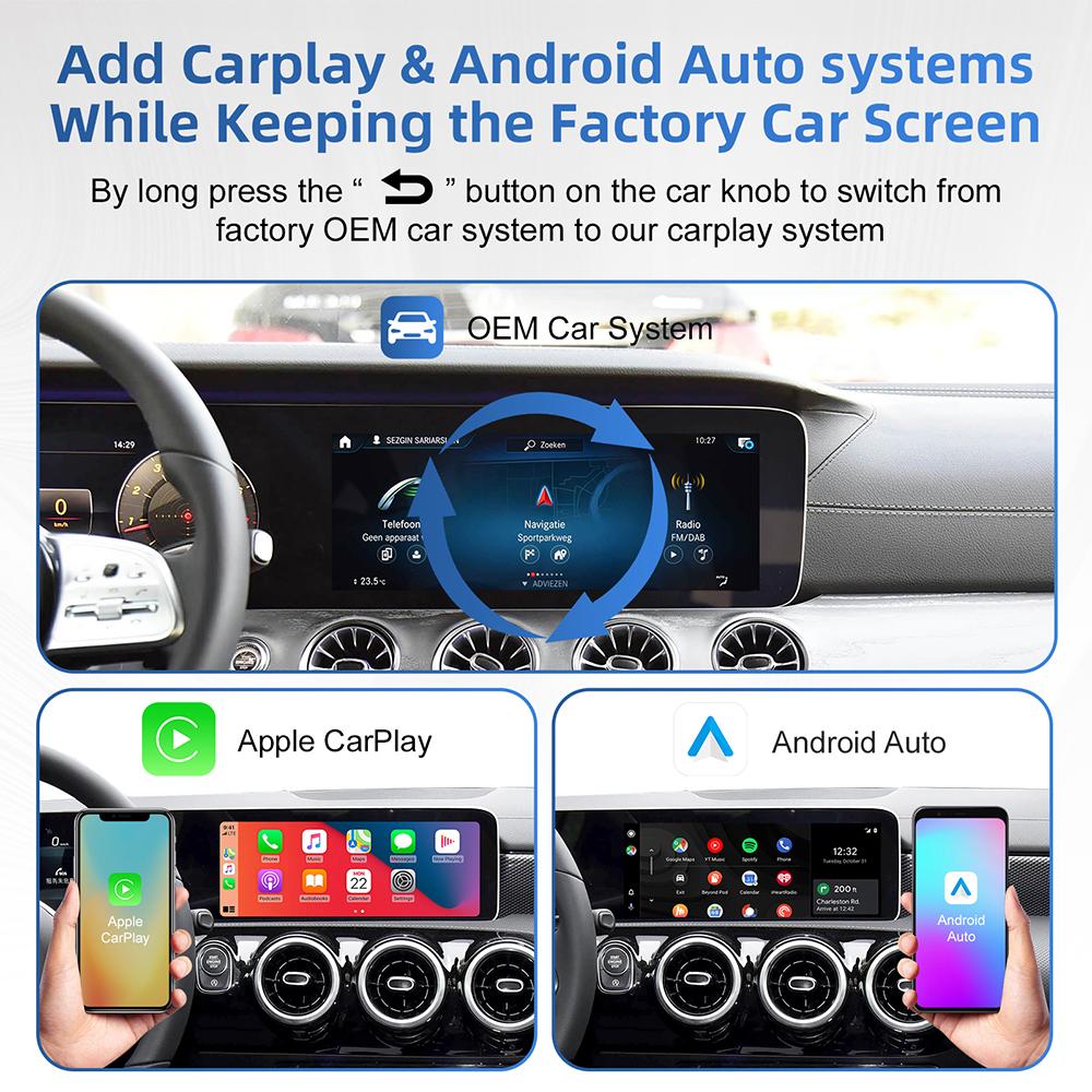 Беспроводной CarPlay Android Auto Для Mercedes Benz A B C E CLS CLA GLA GLB Класс NTG6.0 2018-2025