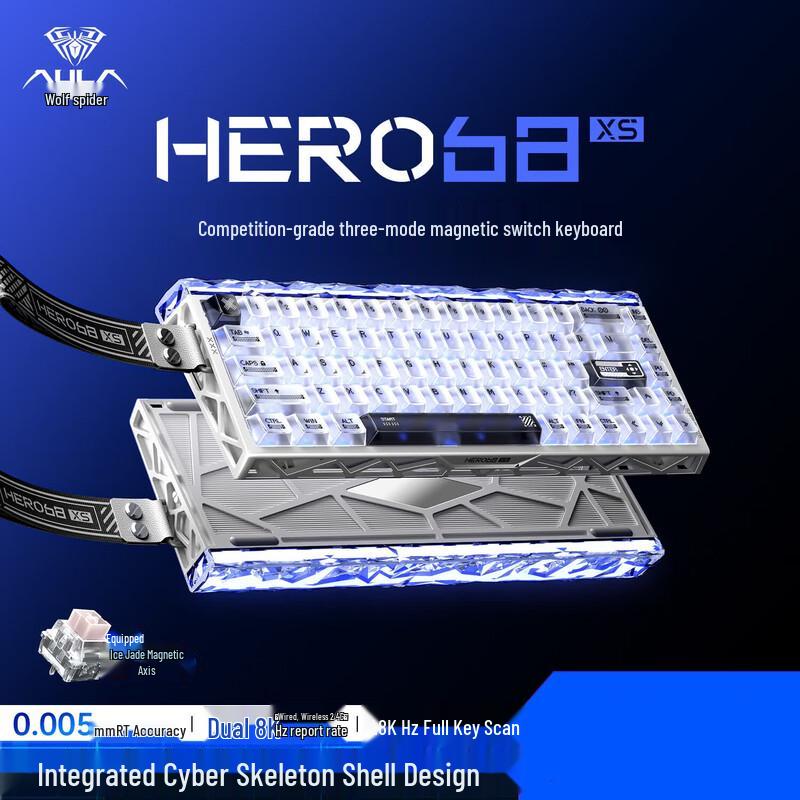 Игровая клавиатура AULA HERO68XS с 68 клавишами, тремя режимами и магнитными переключателями