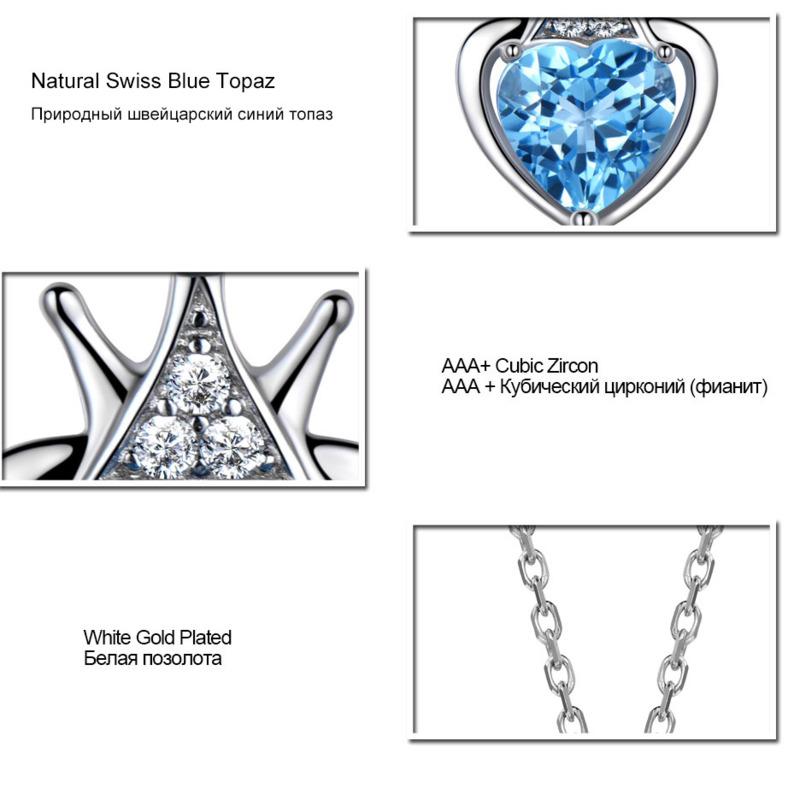 Gica Gema Новые ювелирные изделия из стерлингового серебра S925 с синим сердцем, персонализированное классическое ожерелье с подвеской для женщин, изысканные ювелирные изделия высокого качества, подарок на День святого Валентина