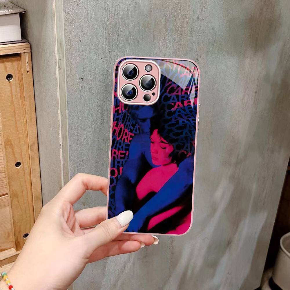 Розово-голубая ТВ-девочка Для IPhone 14 13 12 Mini 11 Pro XS Max X XR 14 Plus Закаленное стекло