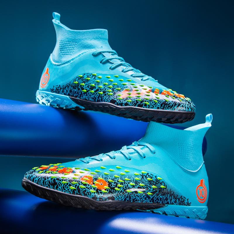 Мужские/женские футбольные бутсы 33-46, высокие носки с короткими ногтями Make Capital, детские футбольные кроссовки для улицы для мальчиков