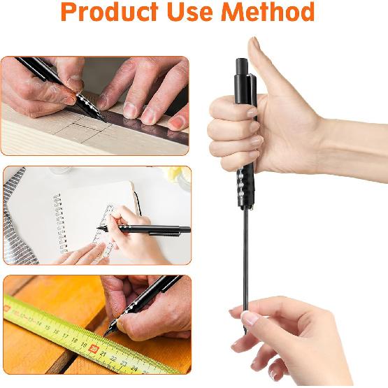 Ouligay 30 Pcs 2.8mm Mechanical Pencil Refills for Woodworking, Drawing (Black)