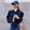 Spring and Autumn New Style Stand-up Collar Big Pocket Women's Jacket, Fashionable and Simple Commuter All-match Jacket