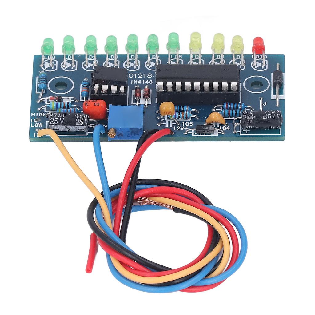 Светодиодный модуль индикатора уровня звука 10 сегментов 11 шт. 3 мм светодиодов Плата индикатора уровня звука для VU-метра Предусилитель