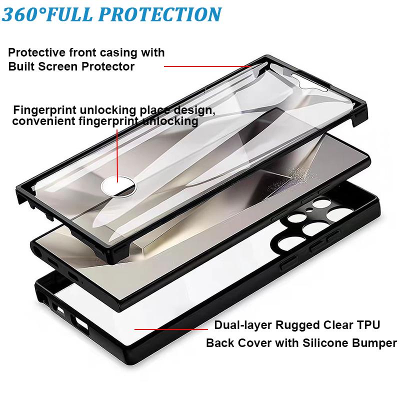 Чехол с полной защитой 360 для Samsung Galaxy S22 Ultra S21 S22 Plus A51 A72 A52 A32 A12 M12 A53 A33 Двусторонний ТПУ чехол для телефона