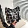 Ретро трендовая сумка-тоут нишевый дизайн горошек клетка женская сумка новая простая личность сумка мессенджер