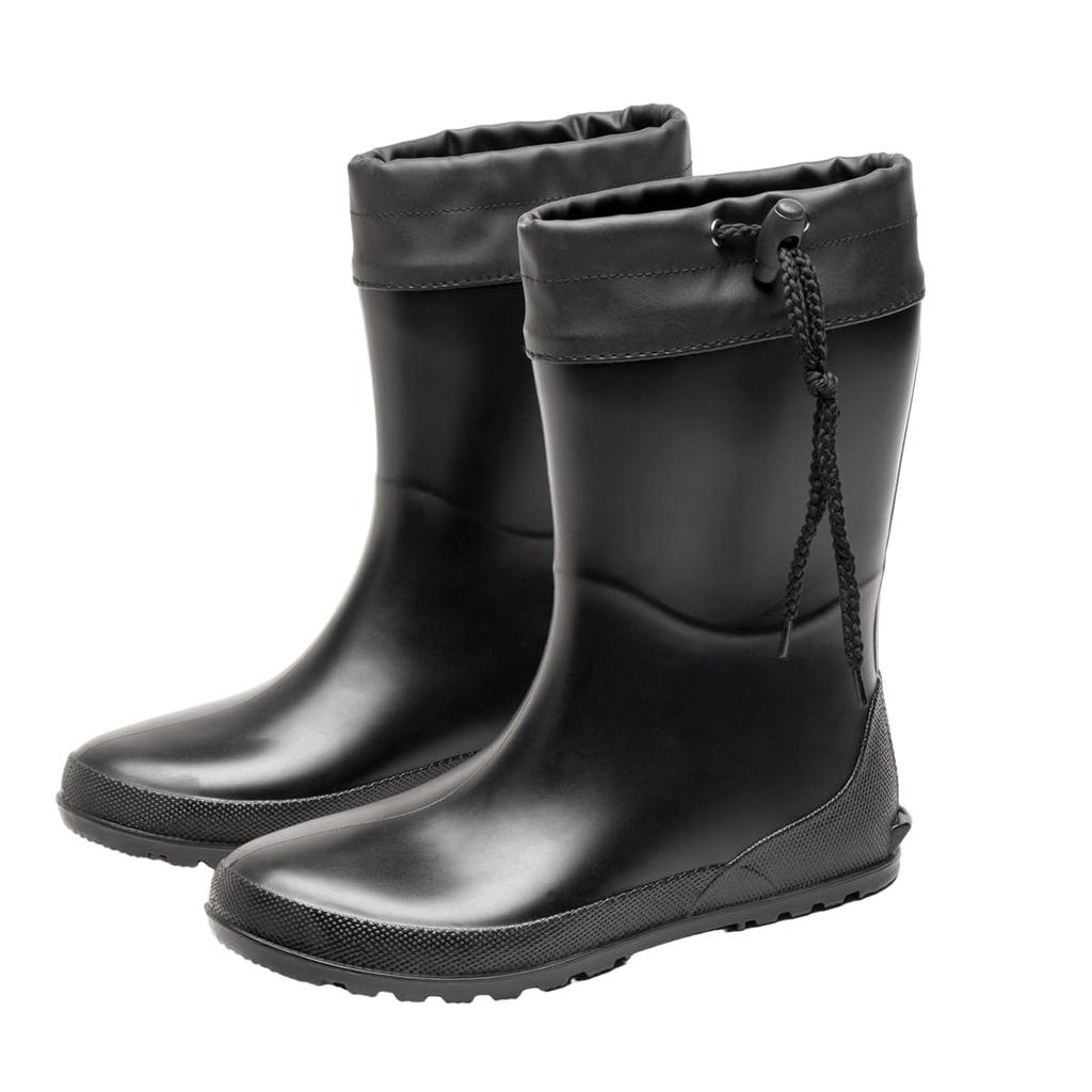 PAFHL Half Rain Perfect for Rainy Farm and Other Work Sizes Women's Boots, Black, Waterproof, Soft, Mid-Length, Season, Typhoons, Work, Gardening,