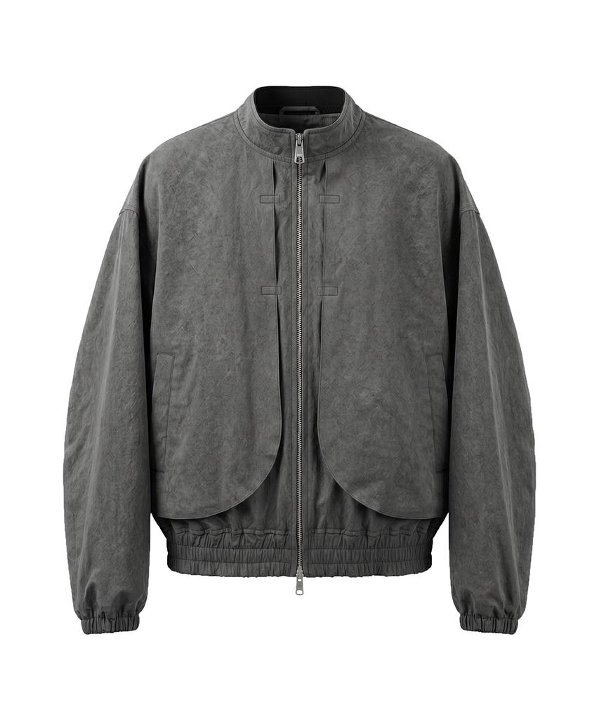 Greiige Pigment Grey Crop Parachute Bomber
