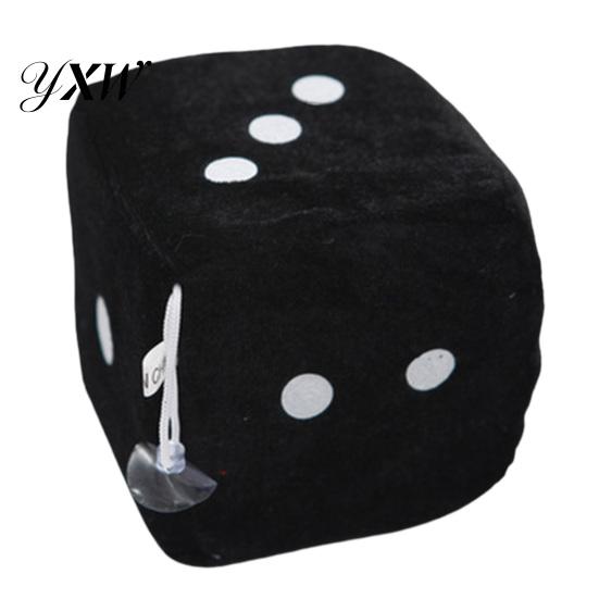 Printing Dots Dice Pendant Fuzzy Three Dimensional with Suction Cup Cartoon Hanging Decoration Various Sizes Plush Dot Toy for Home