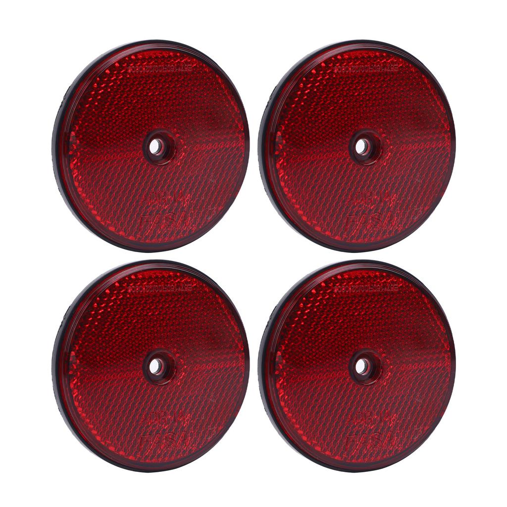 4 шт. Безопасные светоотражатели Красные круглые 72 мм диаметром с винтом для почтовых ящиков, подъездных путей, туннелей, столбов, автомобилей, прицепов, красные