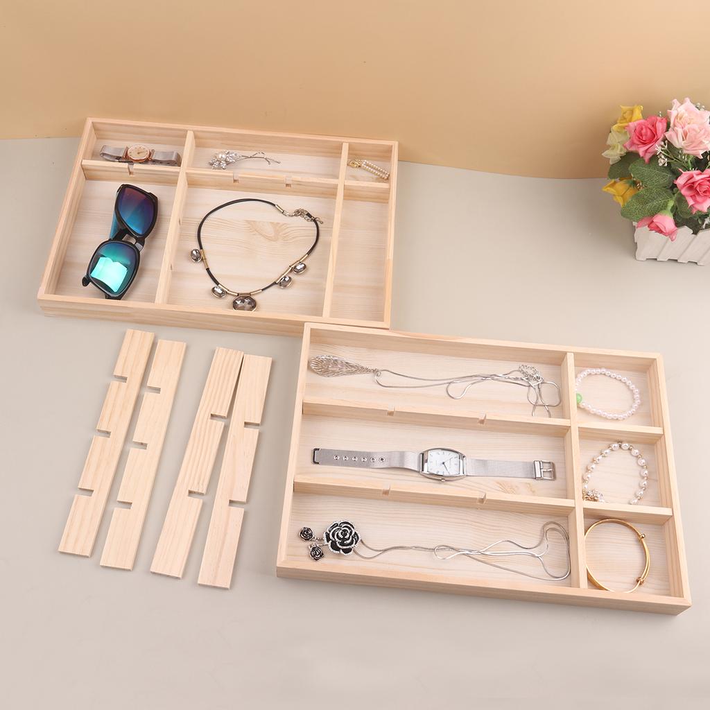 Wooden Jewelry Display Stackable Exquisite Jewellery Holder Portable Ring Earrings Necklace Organizer Box Organizator De Boys