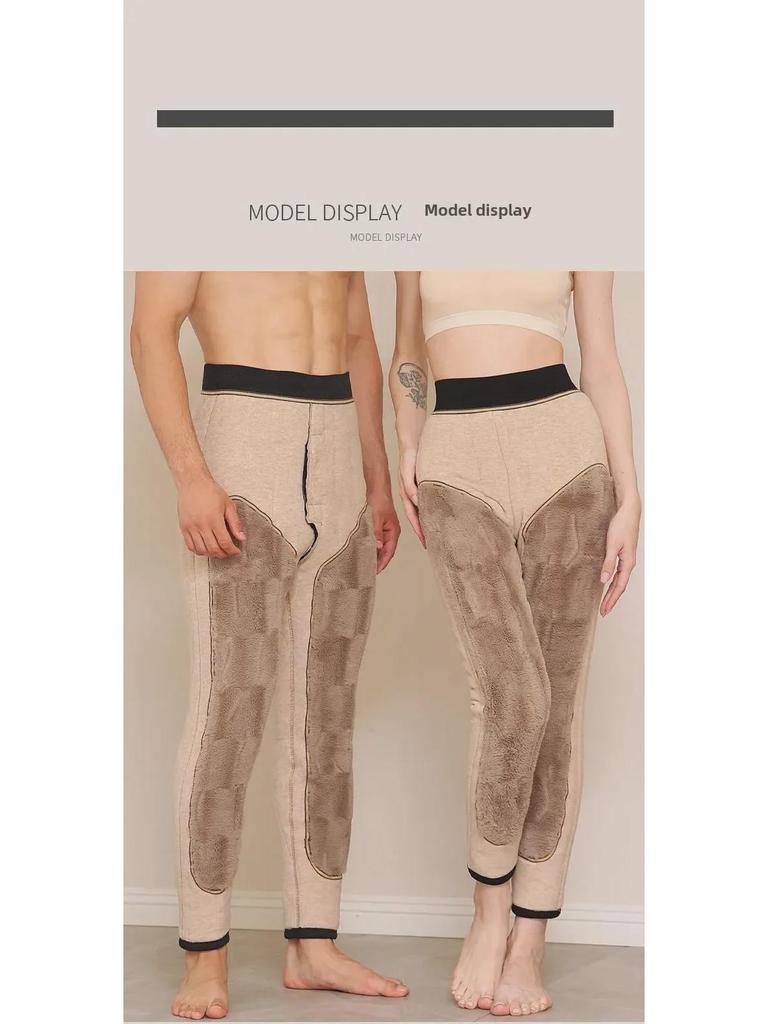 Теплые зимние штаны из пятислойного утепленного хлопка Northeast с наколенниками - леггинсы унисекс с высокой талией