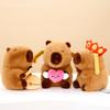 Cute Capybara Plush Doll Poet Tang Monk Style Soft Stuffed Animal Toy Gift Bag Pendant