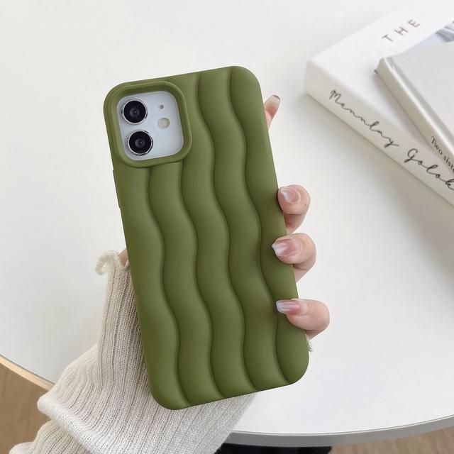 Мягкий силиконовый чехол для телефона с 3d волнами воды для Iphone 14 13 12 11 Pro Max 10 ярких цветов, матовый шелковистый кожный покров
