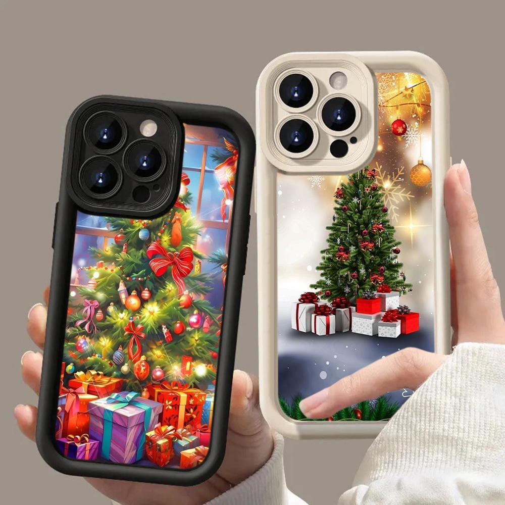 Ae105 Happy New Year art Christmas чехлы для телефонов Samsung A54 A05s A55 A53 A15 S23 S24 Ultra S25 Plus A35 S20 FE Angel Eye Ladder защитный чехол