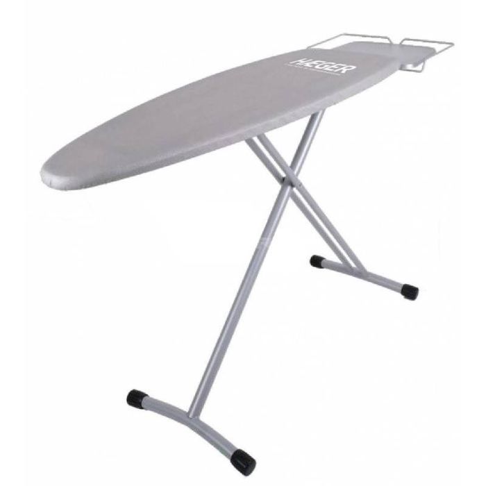 Table À Repasser Haeger Homestrong Pro Grey - Cadre En Filet Métallique 124*40cm - Hauteur Réglable 94cm - Housse Métallisée Av