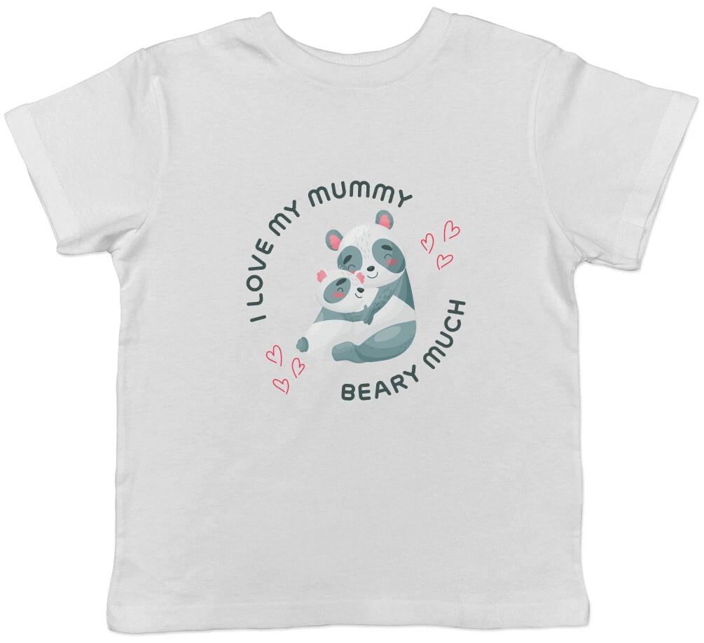 I Love My Mummy Beary Much Cute Panda Childrens Kids T-Shirt Boys Girls