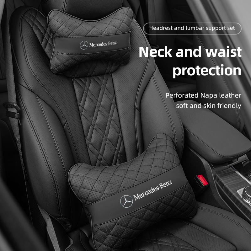 CQZ1 Car Seat Head Support Cushion Lumbar Pillow Accessories For Mercedes Benz AMG W203 W206 W220 W205 W211 W212 W201 W168 W108 GLC