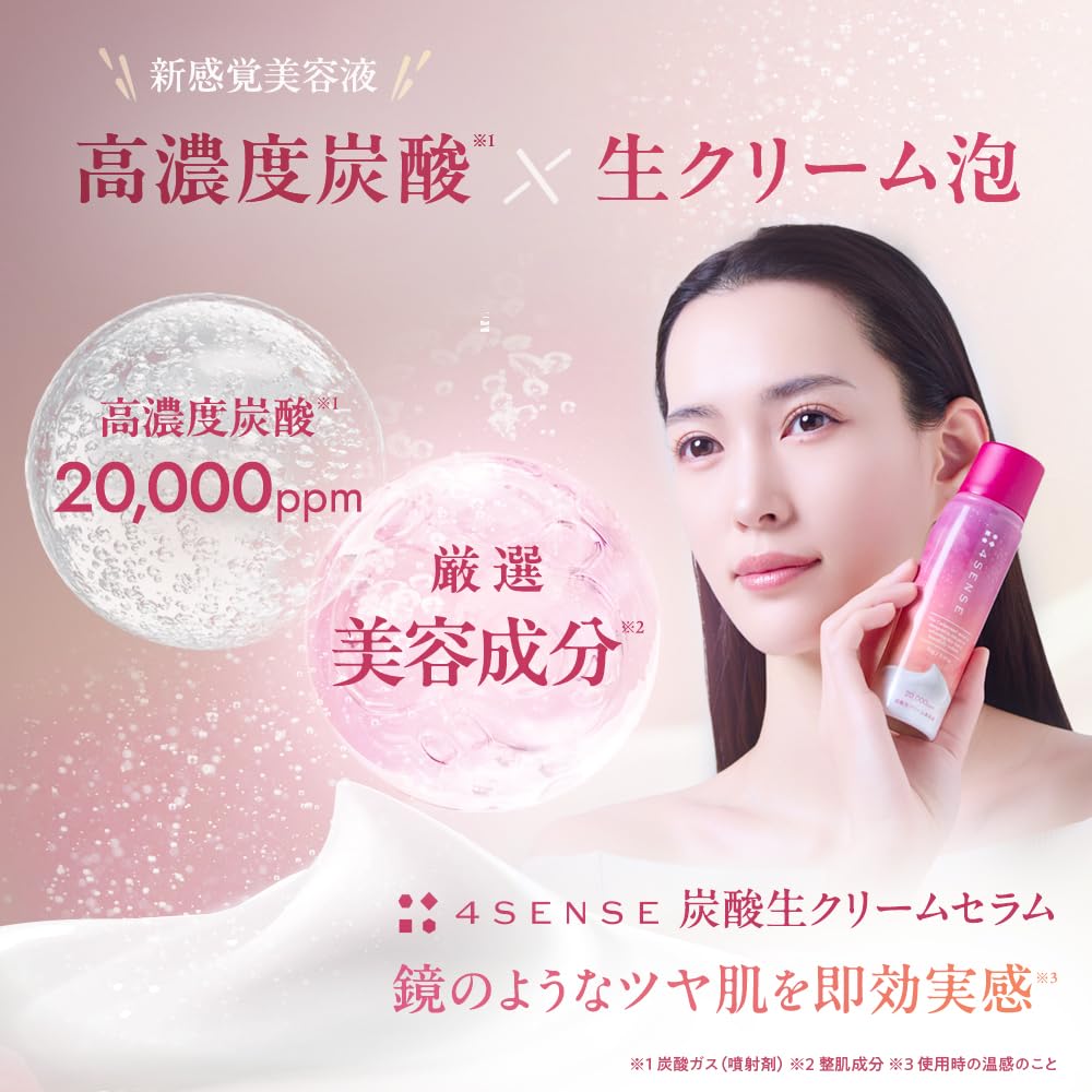 4SENSE Carbonated Fresh Cream Serum Газированная сыворотка под глазами Темные круги Тусклость Ниацинамид Витамин С Человеческий керамид 70 г 20,000ppm