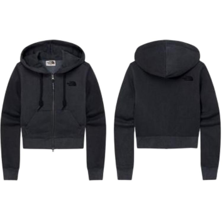 The North Face Однотонная толстовка с капюшоном и молнией, длинным рукавом, вышивкой букв для женщин, цвет Угольно-серый NJ5JQ82J