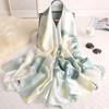 Scarf for Women Lightweight Floral Printed Scarf Fall Winter Fashion Fringed Shawl