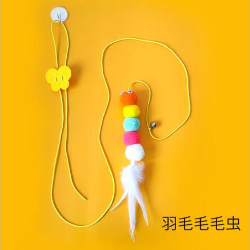 Simulation Caterpillar Cat Toy Cat Scratch Rope Mouse Funny Self-hey Interactive Toy Retractable Hanging Door Type Pet Supplies