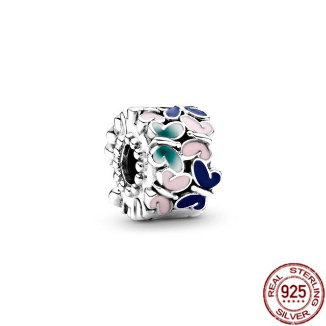 Подвеска-клипса, подвеска из стерлингового серебра 925 пробы, подходит для браслета, женский ювелирный подарок, красочный единорог, радуга