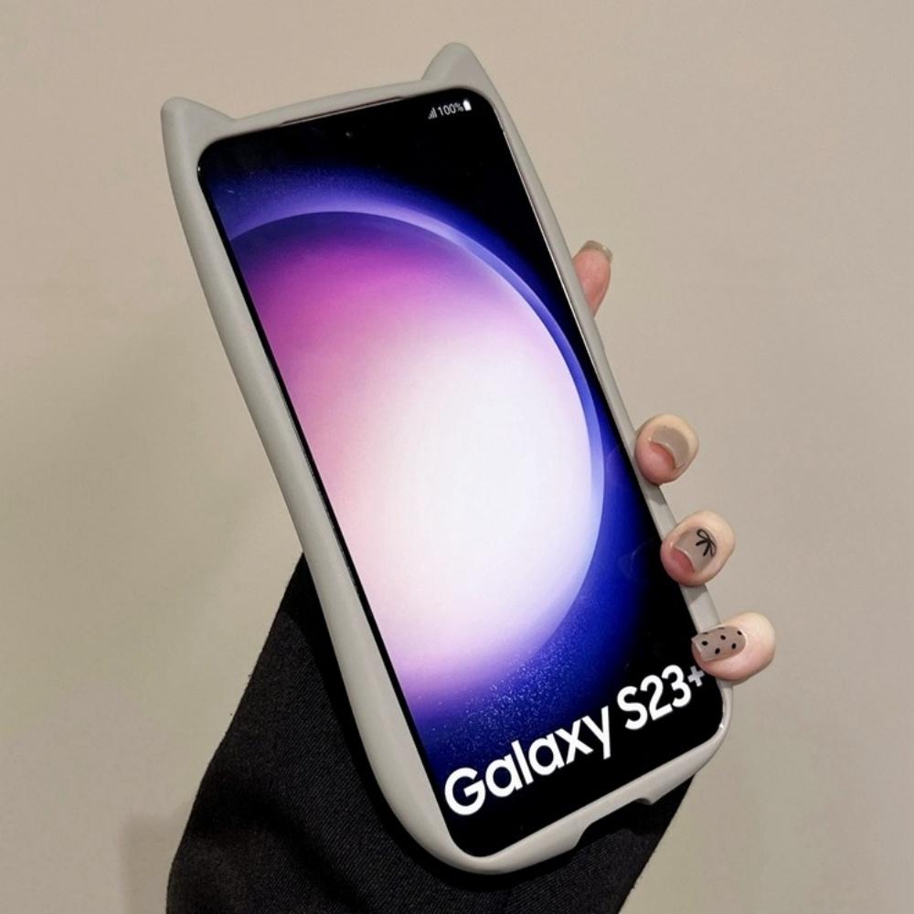 Милые кошачьи ушки Прозрачный чехол для Samsung Galaxy S26 S25 Ultra S26 Plus Конфетный Мягкий силиконовый бампер Прозрачный противоударный чехол