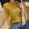 Вязаный свитер женский тонкий сексуальный свитер со средним рукавом однотонный базовый свитер осенне-зимний тонкий пуловер свитер