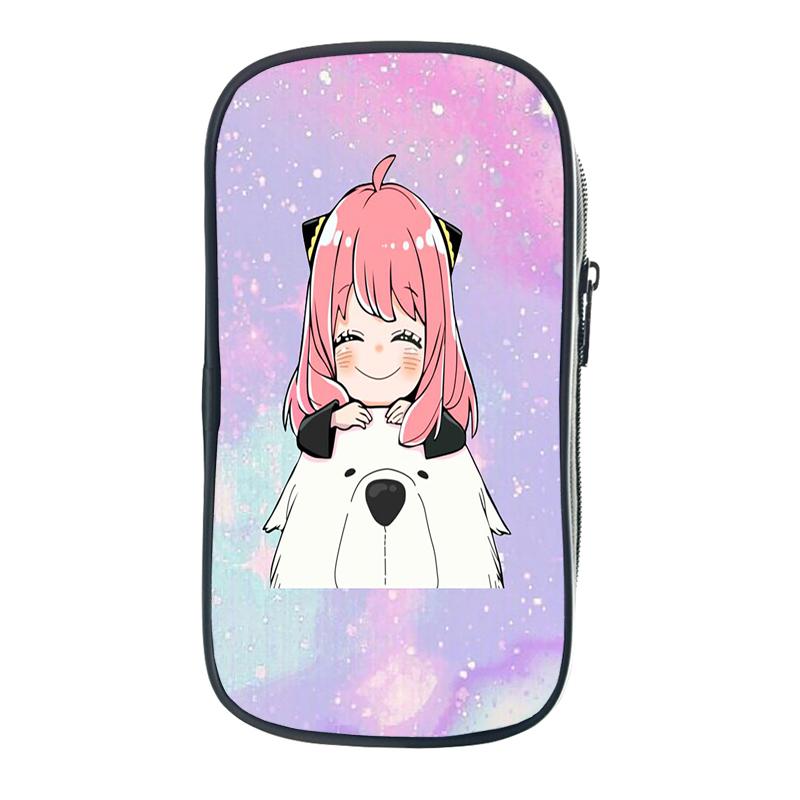 Семейный портативный пенал Spy X с героями мультфильмов Anya Forger, детская канцелярская сумка, большая вместительная сумка для хранения, школьная сумка-карандаш