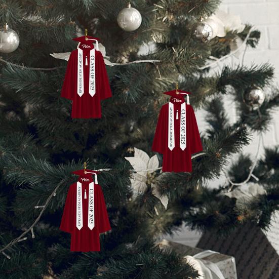 2D персонализированные украшения на выпускной класс 2025 года, подвесное украшение на выпускной с именем на год, акриловый сувенир на память о выпуске средней школы, колледжа, подарок