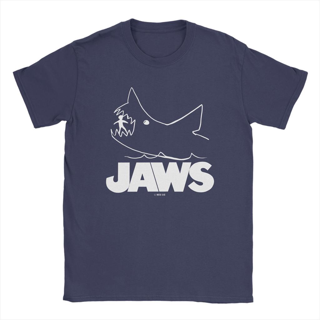Jaws Movie T Shirt Hip Hop T-Shirts Short-Sleeved Vintage Tops Summer 100% Cotton O Neck Plus Size 5XL Tees