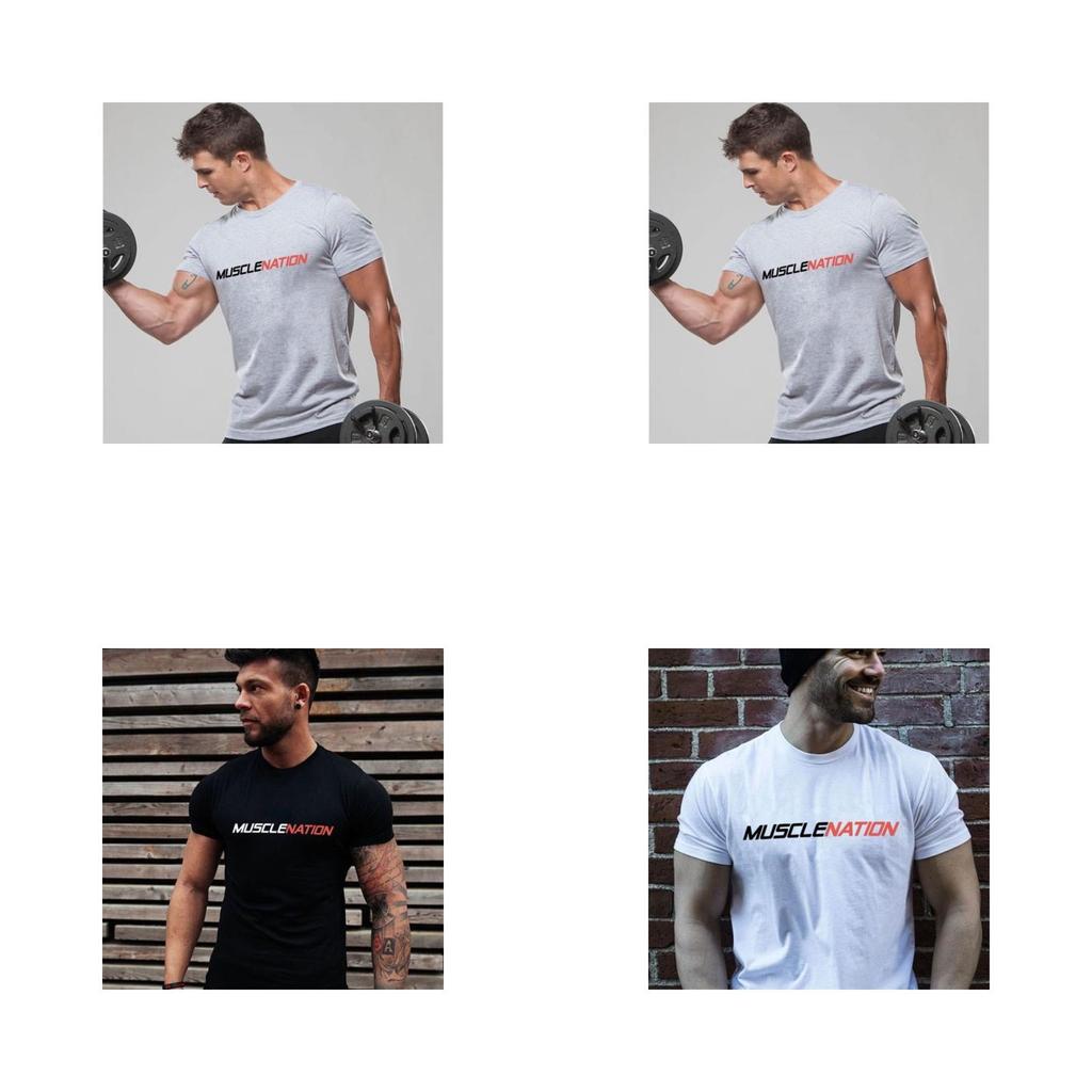 Muscle Gym Homme Musculation Coton Sports Fit Musclenation Fitness Tee Tshirt