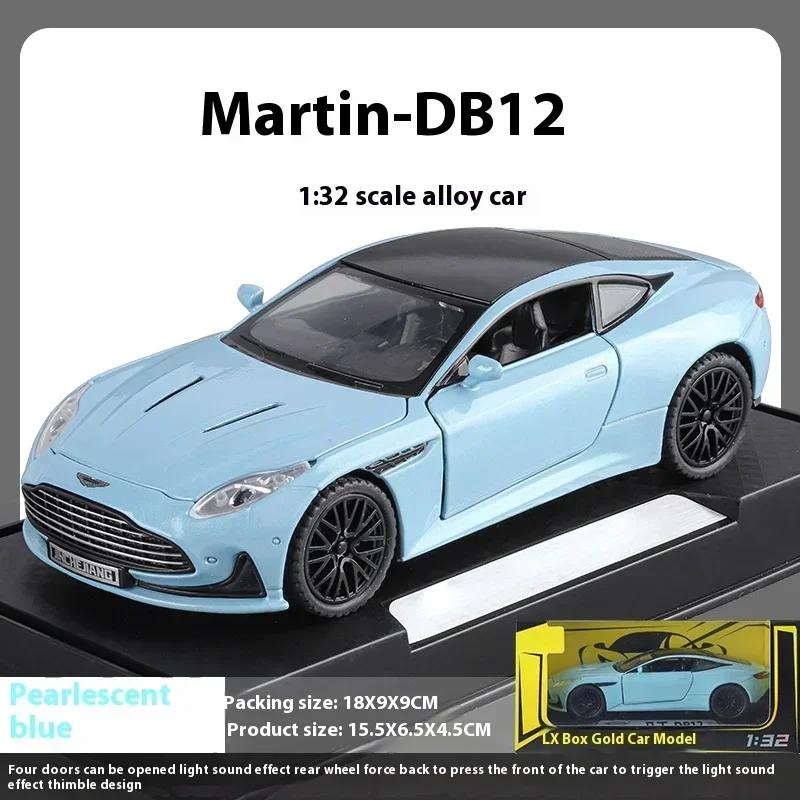 1:32 Martin DB12 GT Supercar Alloy Diecast Metal Model Car Sound And Light Hobby Collectibles Ornaments Birthday Gift Boys