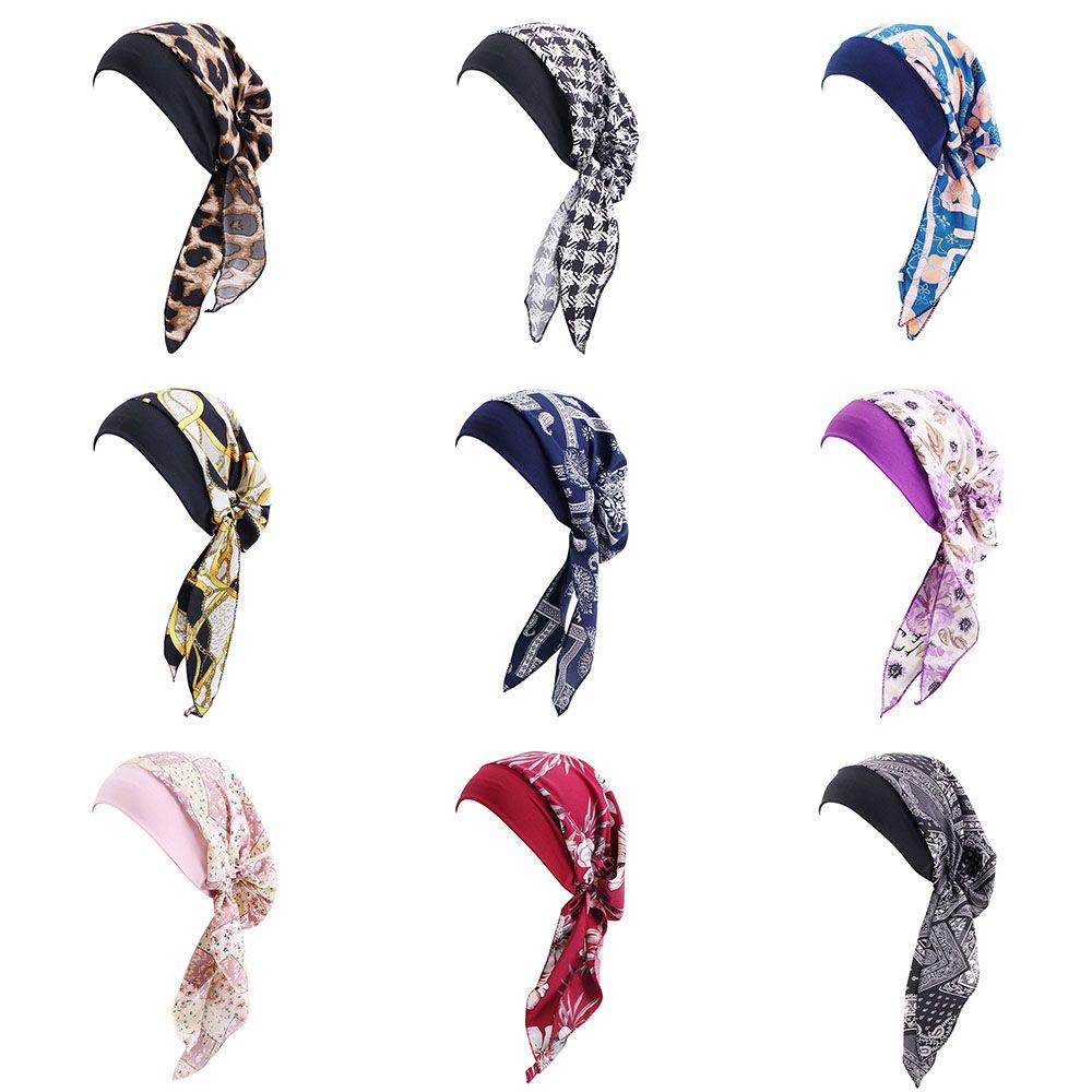 Регулируемый предварительно завязанный головной убор химиотерапевтическая шапочка мусульманский хиджаб шапочка для лечения выпадения волос раковый платок тюрбан шапка