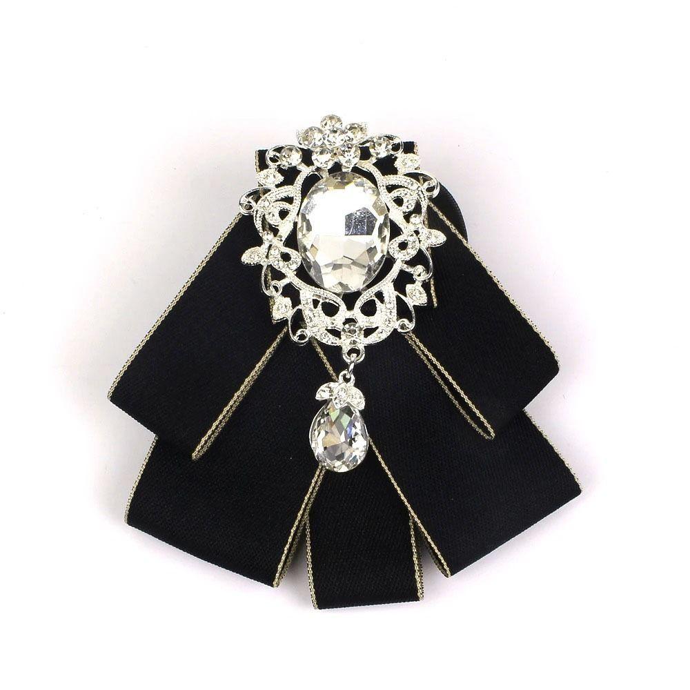 Alloy Bow Tie Gift Crystal Rhinestone Bowtie Luxulry Bowknot Brooches