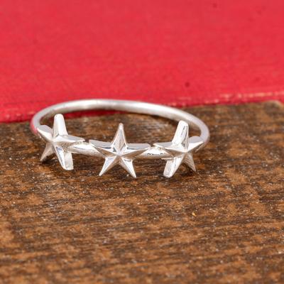 Multi Star Ring, 925 Sterling Silver Minimalist Ring, Unique Gift for Friend, Love, Girlfriends, Dainty Celestial Ring.