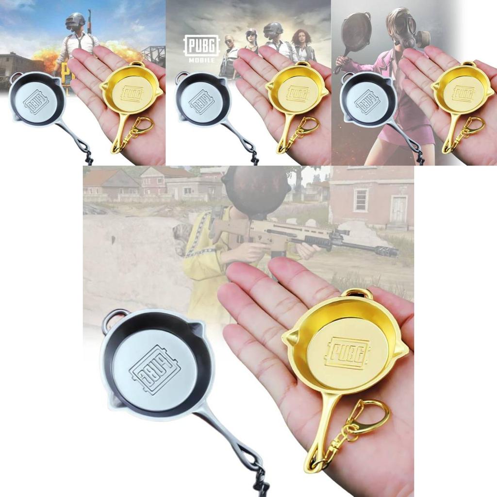 Премиальный брелок для ключей в виде сковороды PUBG из цинкового сплава, металлический сувенир для геймеров и коллекционеров