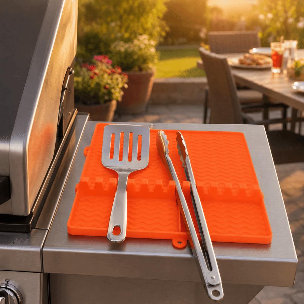 Silicone Silicone Griddle Mat Orange Drip Pad Heat Resistant Griddle Tool Mat Camping Cooking