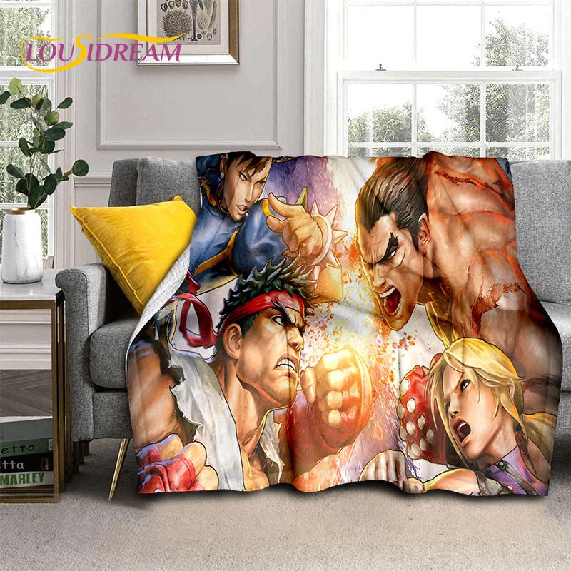 SF Retro Game Street Fighter Gamer Blanket,Soft Throw Blanket for Home Bedroom Bed Sofa Picnic Travel Office Cover Blanket Kids