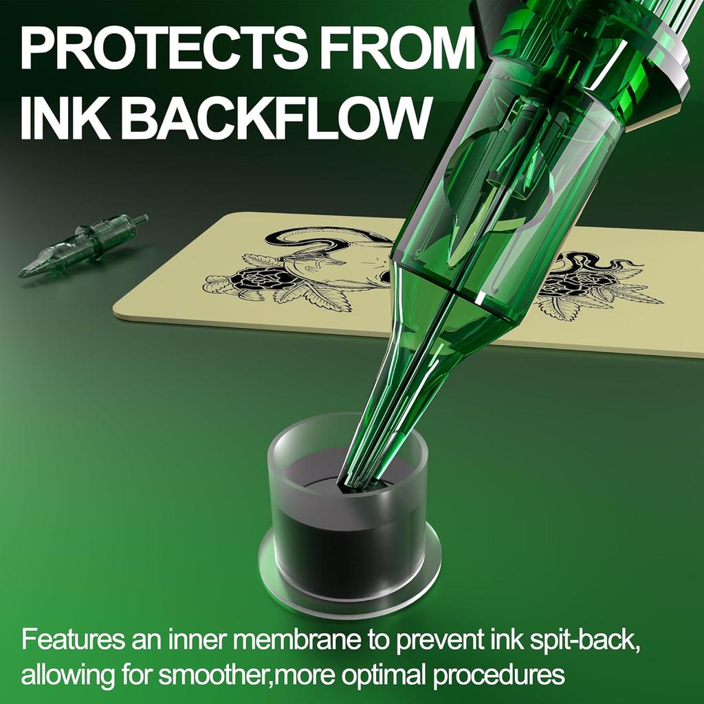 1203RL Иглы-картриджи для тату 20 шт. #12 Стандартные 3 Round Liner с мембраной Безопасные картриджи Одноразовые расходные материалы для тату для беспроводной тату-машинки