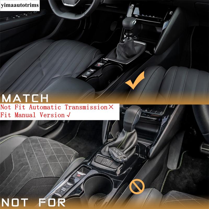 Central Control Gear Shift Water Cup Panel Cover Trim For Peugeot 208 / 2008 - 2025 ABS Carbon Fiber Accessories Interior