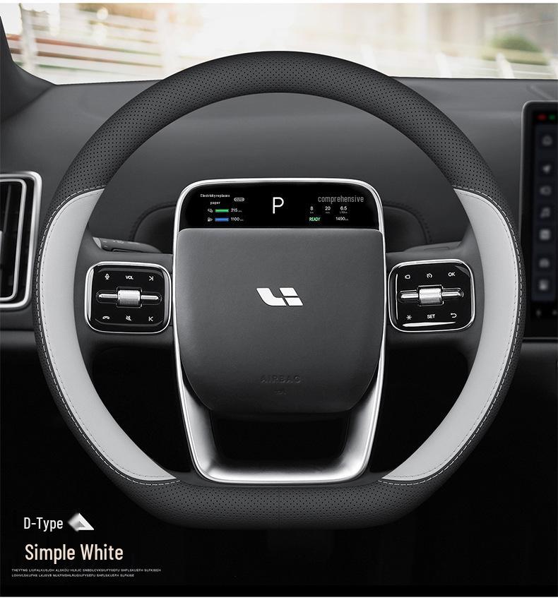 Ultra-Thin Genuine Leather Steering Wheel Cover for Ideal L6/L7/L8/L9 MEGA ONE – Anti-Slip, All-Season