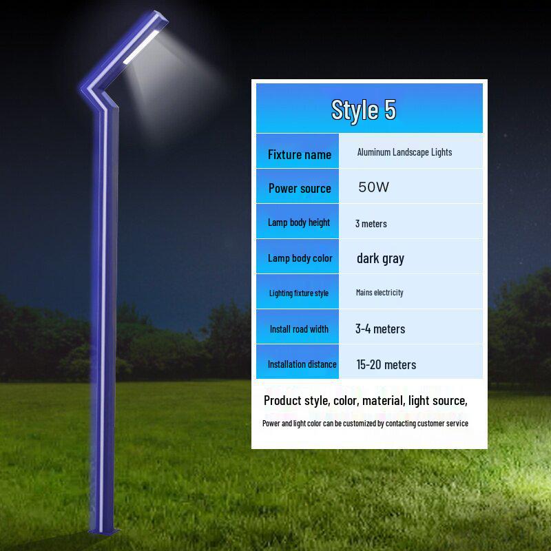 3-Meter Modern Aluminum Solar Courtyard Light - Waterproof & Rustproof for Outdoor Use
