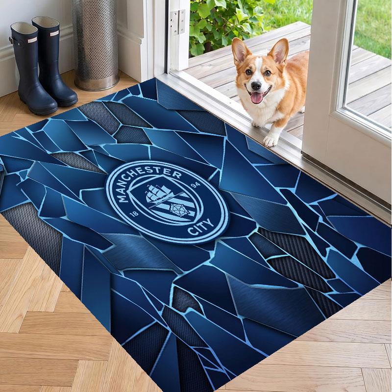 Soft Floor Carpet Manchester City Pattern Area Rug Decorative Mat For Home Room Decoration