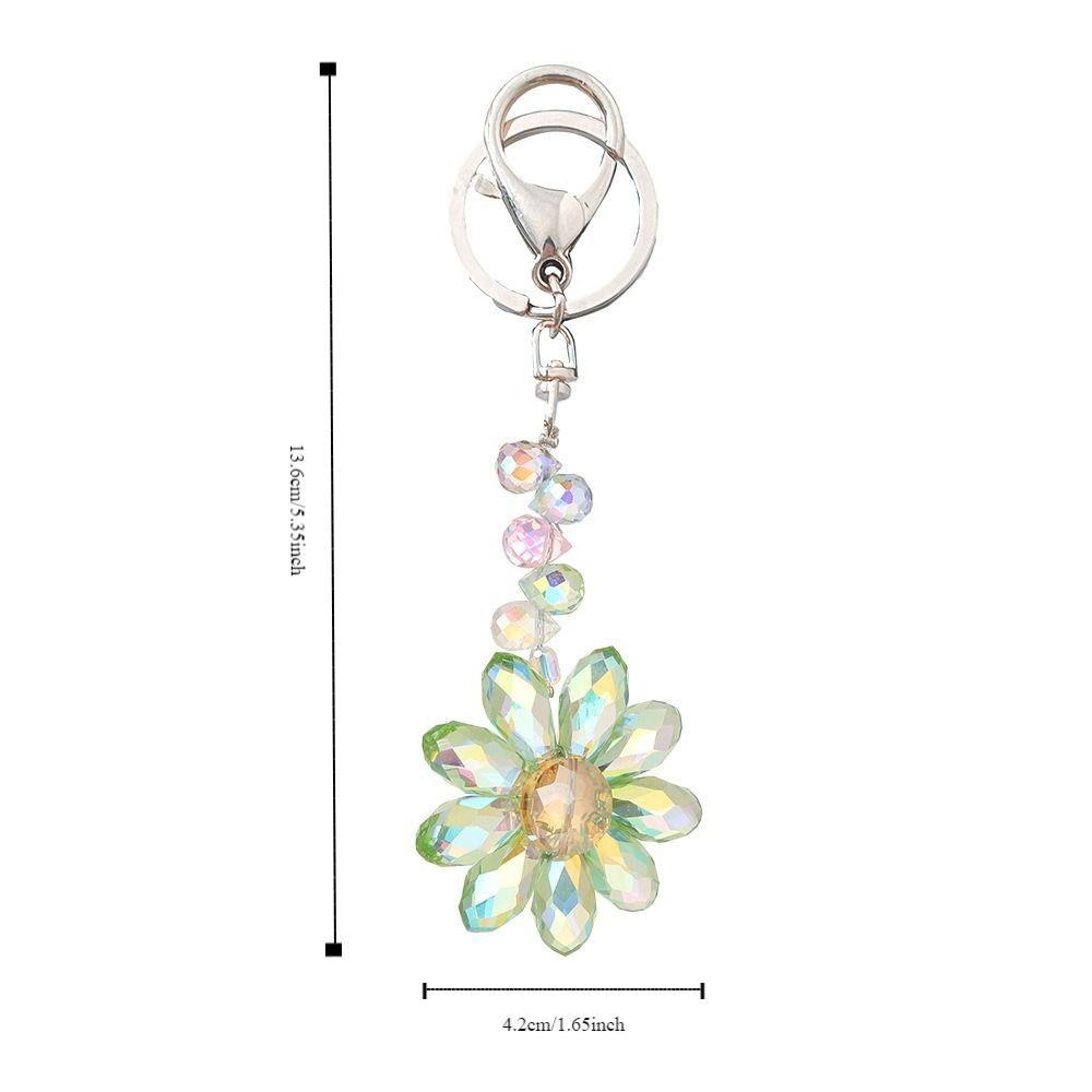 Орнамент Кристальная Подвеска Ловец Солнца Брелок для Ключей Автомобиля Креативный Страз Цветок Брелок Украсить