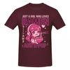 Girls Eating Noodles Just A Girl Who Loves Anime Raunisex And Kpop Retro T Shirts Graphic Y2k Pops Customized Unisexs Wounisex T Shirts