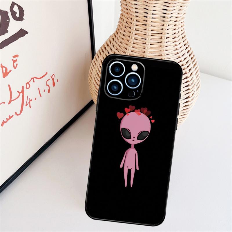 Мультяшный Космический Пришелец НЛО Чехол Для iPhone 11 12 13 14 16 15 Pro Max Mini X XS Max XR Plus Чехол Coque